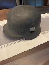 RARE WW2 German M40 Single decal Helmet, Shell Size Q68, Liner And Chinstrap picture