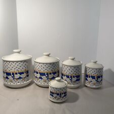 Vintage Collectible Goose Pottery 4 piece Canister Set Plus A Bonus Sugar Bowl picture