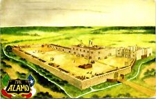 Postcard San Antonio Texas - Artist Conception of Alamo Mission prior to battle picture