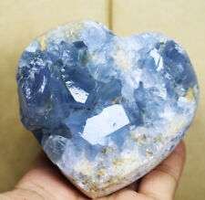 2.3lb Top Grade Gorgeous Sky Blue Celestite Heart Geode Rough Reiki Crystal picture