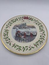 LENOX ANNUAL CHRISTMAS PLATE Collector Plate 2008 Home for Christmas no box picture