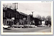 Postcard Waterford PA Main Street Old Cars Storefronts Coca-Cola picture