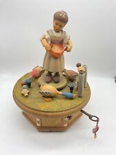 Swiss Thorens Music Box (Pre Reuge) Rare VTG Anri Girl Feed Ducks Automated 76 picture