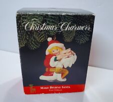 Vintage 1991 National Rennoc MAKE BELIVE SANTA Christmas Charmers Ornament Girl picture
