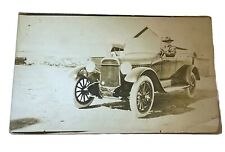 Postcard Car Man Driving Antique Touring Automobile Auto Rppc Real Photo picture
