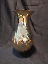 Vintage Solid Brass Table Vase Swirl Design Made in India Heavy 7.5