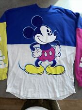 Walt Disney World Spirit Jersey Sz Small Mickey Mouse Color Block Puffy Print picture