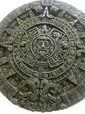 Mayan/ Aztec Calendar Art Medallion Wall Plaque crushed Malachite 11