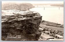 RPPC~Hannibal Missouri~View Of Bridge & Railroad From Lovers Leap~Real Photo PC picture