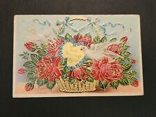 Postcard-1909-Antique-Best Birthday Wishes -Flowers-Postcard picture