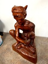 Man Holding His Chicken _ Cockfight ?_ Balinese Wood Carving 15