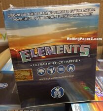 New Sealed Box - 50 Packs ELEMENTS KING SIZE SLIM Ultra Thin Rice Rolling Papers picture