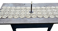 Antique Crochet Lace Table Runner Dresser Scarf Doily Handmade VTG Cottage Core picture
