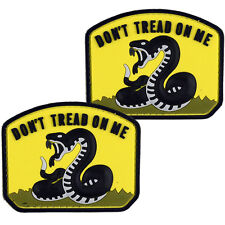 2x Don't Tread On Me Yellow PVC Patch 3D Badge Hook #20 picture
