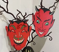 U Pick Vintage Inspired Lady Devil or Man Devil  Halloween Cardstock Decoration picture