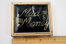 Vintage Petty Cash Pocket Change Purse Coin Box Metal Compact Money Clip picture