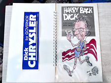 Vintage Dick Chrysler for Governor 1986 w/ Hand Drawn Caricature SIGNED by ? picture