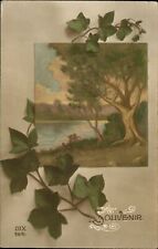 SOUVENIR serene pond scene ~ 1918 HORTENSE BODELSON Welch MN picture