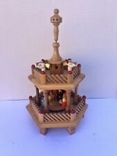 Vintage Handmade Nativity Scene Wood Christmas Gift. Great Condition Spins picture