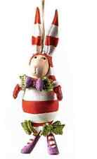 MacKenzie Childs Patience Brewster Benjamin Bunny Mini Krinkles Ornament 4”H picture