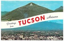 Tucson Arizona AZ Sunshine City Aerial View Greetings Vintage Postcard picture
