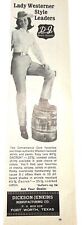 1966 Dickson Jenkins Western Wear Vintage Print Ad Womens Convenince Care TX picture
