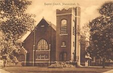 Shenandoah Iowa~First Baptist Church @ Thomas Ave~Stout Belltower~Sepia c1914 PC picture