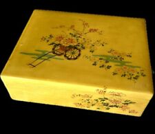 Vintage Hand Painted Lacquered Box Made In USA Floral Signed picture