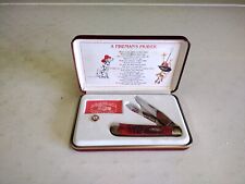 Vintage Case XX USA Dr6254 SS 2 Blade Red Bone American Firefighter Pocket Knife picture