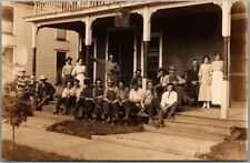 1910s RPPC Photo Postcard Guests on Porch CENTRAL HOUSE HOTEL / Location Unknown picture