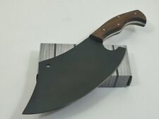 Handmade Carbon Steel Blade Kitchen Cleaver Chopper Full Tang Knife Sheath Wood picture