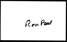 Rep RON PAUL Signed Autographed Index Card LIBERTY REPORT TEXAS REPUBLICAN - 2 picture