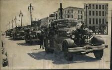 1950 Press Photo Fire engines in National Fire Prevention Week Parade on Canal picture