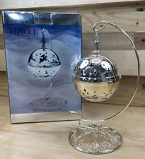 Towle Silversmith 2004 Musical Ornament Ball Plays Silent Night With Stand picture