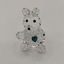 Vintage Crystal Bear With Green Heart 2