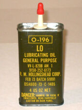 Vintage 1973 Military O-196 LO Lubricating Oil HOLLINGSHEAD Advertising Tin Can picture