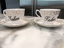 Royal Malvern Vintage Tea Cup & Saucer Set - Upcycled “Taken” Bridal Gift  picture