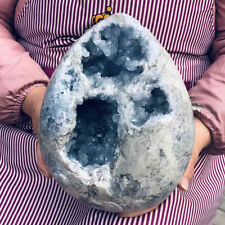 16.4LB Natural Beautiful Blue Celestite Crystal Geode Cave Mineral Specimen 1181 picture