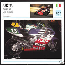 1992 Aprilia 250cc AF1 V1 Loris Reggiani Race Motorcycle Photo Spec Sheet Card picture