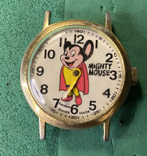 Vintage MIGHTY MOUSE TERRYTOONS MANUAL COMIC CHARACTER WATCH 34mm Works *Read* picture