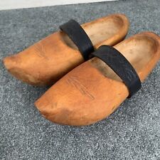 Dutch Hand Carved Wooden Shoes Clogs With Strap Embellishment picture