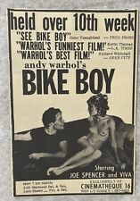 1967 ANDY WARHOL’S ‘BIKE BOY ‘Film , Viva , Cinemateque Sunset Strip Film  Ad picture