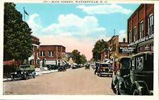 Postcard White-Border Main Street Waynesville NC Swift Motor Co PC939 picture