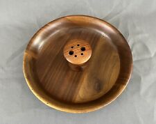 Vintage MCM Fitzhugh Solid Walnut Nut Bowl with Tool Holder picture