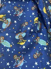 Vintage Rugrats Blue Space Chuckie Flannel Fabric Two Yards Plus Bonus picture