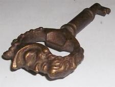 Vintage Large Ornate Metal Key With Face On Handle 3 Inch picture