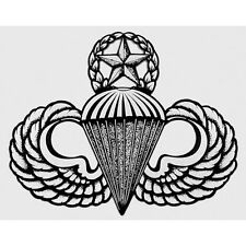 US ARMY AIRBORNE MASTER PARACHUTE WINGS/JUMP MASTER STICKER picture