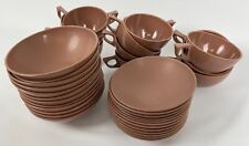 Vintage Marcrest Melmac Chicago USA Malamine Lot of 35 Dishes Bowls Cups Brown picture