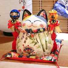 Ceramic Lucky Cat Maneki Neko Fortune Cat Statue FengShui Ornaments Handicraft picture