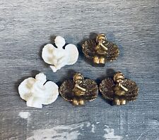 Set of 5 Miniature Plastic Cherub Arts Crafts Figure Figurines Cake Toppers picture